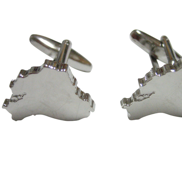 Ecuador Map Shape and Flag Design Cufflinks - Picture 1 of 2